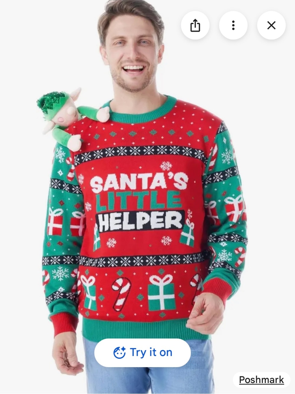 New large giggling getup Christmas sweater